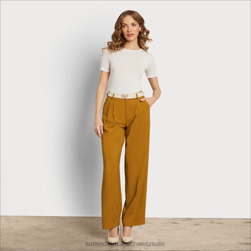 CH Sam Edelman Frauen Codie-Hose mit hohem Bund und weitem Bein braun X2J861210 Bekleidung