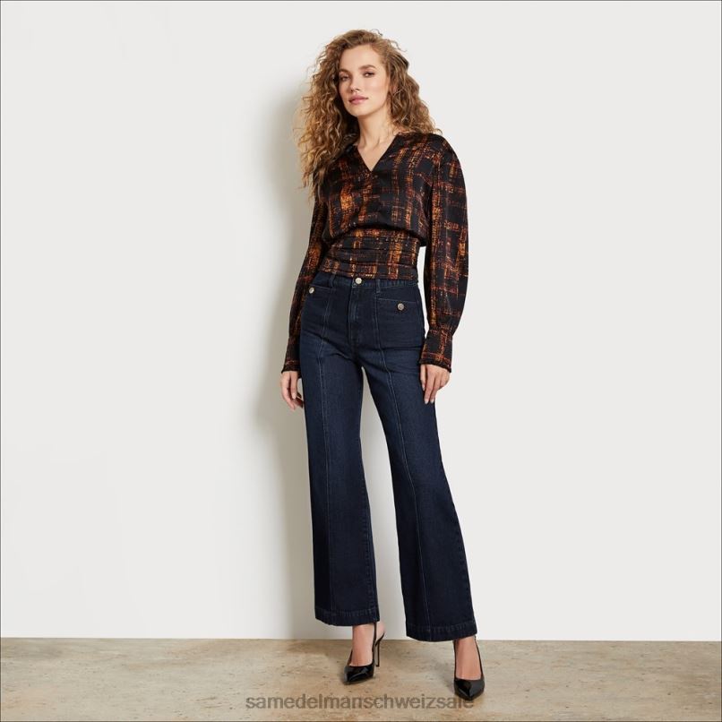 CH Sam Edelman Frauen Codie-Taschenhose mit hohem Bund und weitem Bund einwandfrei X2J861222 Bekleidung