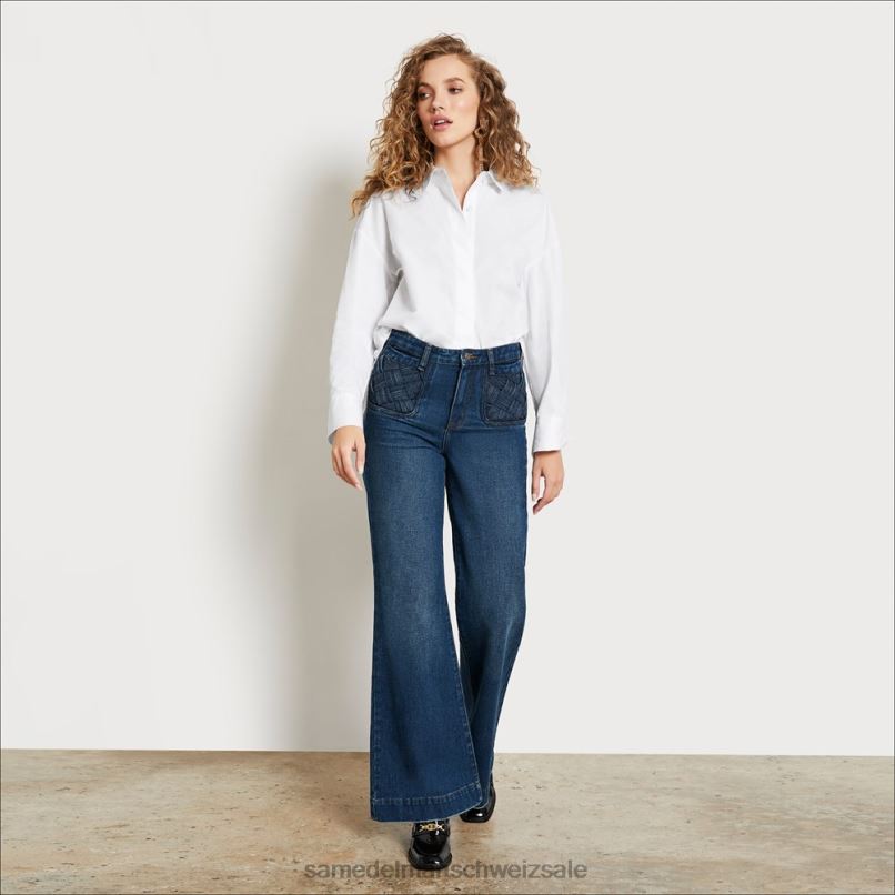 CH Sam Edelman Frauen High-Rise-Hose mit Bay-Taschen Marlow X2J861228 Bekleidung