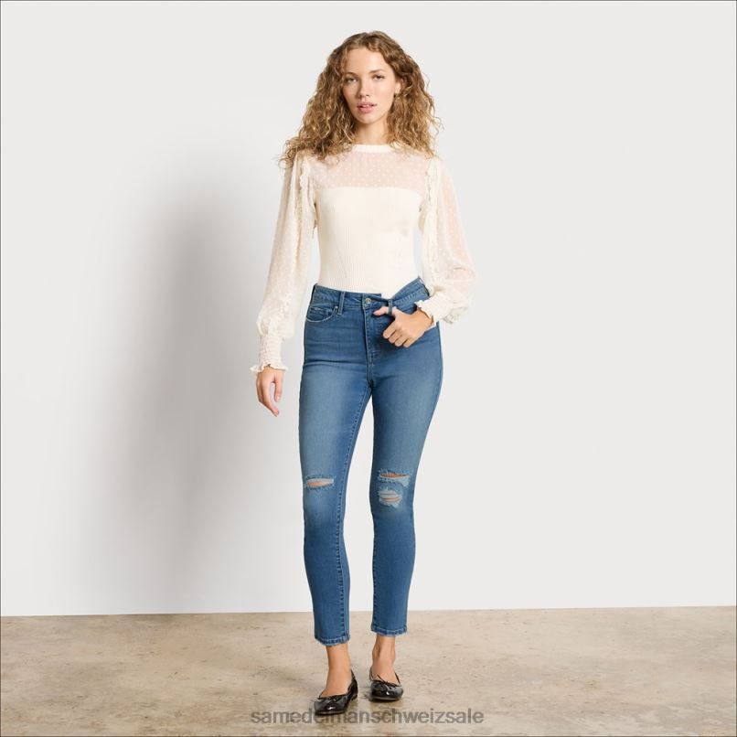 CH Sam Edelman Frauen Schmale, gerade Hose mit hohem Bund Ozeanantrieb X2J861229 Bekleidung