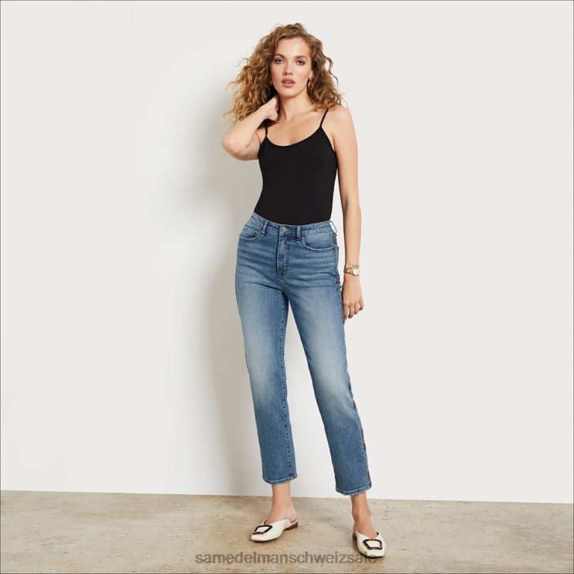 CH Sam Edelman Frauen Schmale, gerade Hose mit hohem Bund Schneeschlucht X2J861245 Bekleidung