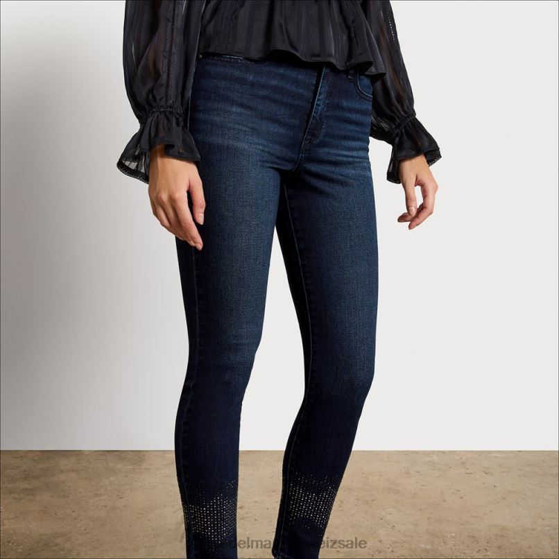 CH Sam Edelman Frauen Skinny-Hose mit hohem Bund Sternenstaub-Stud X2J861271 Bekleidung