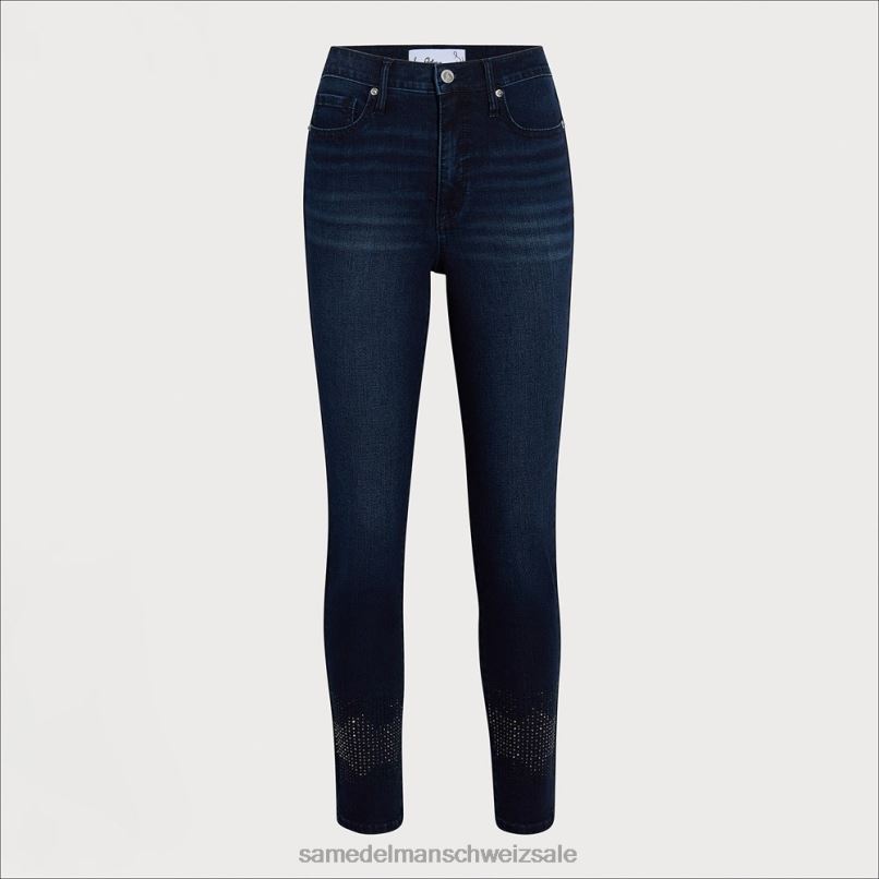 CH Sam Edelman Frauen Skinny-Hose mit hohem Bund Sternenstaub-Stud X2J861271 Bekleidung