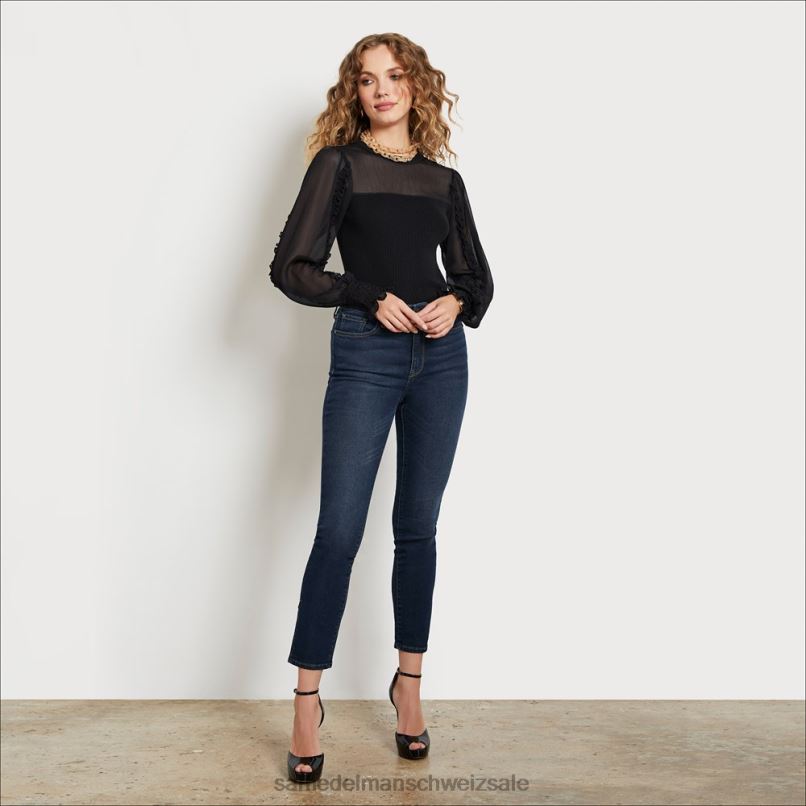 CH Sam Edelman Frauen Skinny-Hose mit hohem Bund makelloses Blau X2J861299 Bekleidung