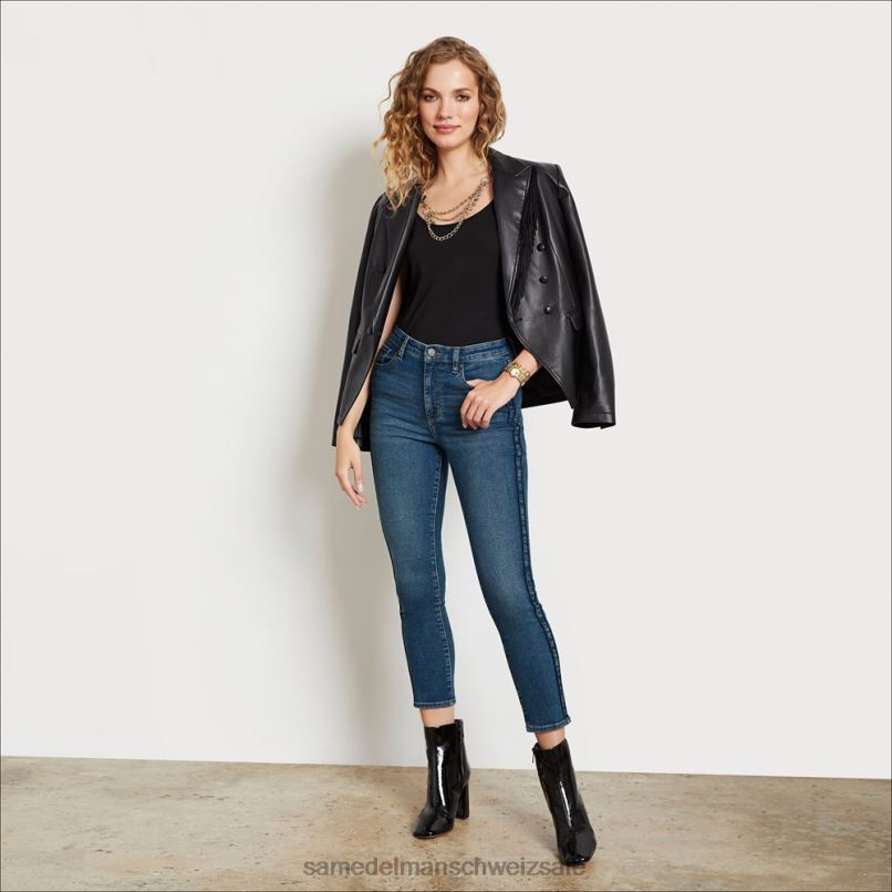 CH Sam Edelman Frauen Skinny-Knöchelhose mit hohem Bund lebte darin X2J861298 Bekleidung