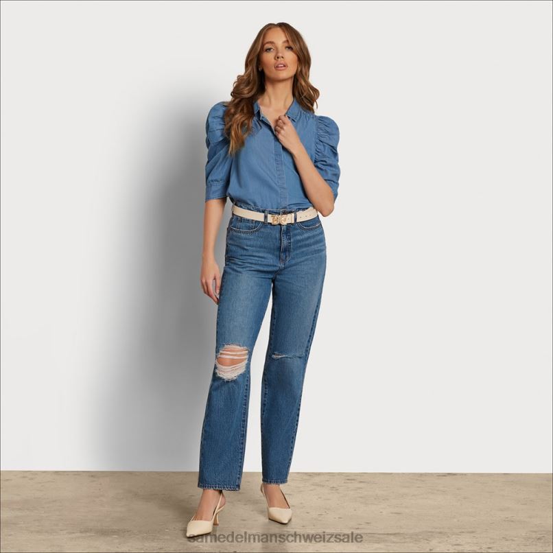 CH Sam Edelman Frauen Yaro-90er-Jahre-Hose mit hohem Bund Horizont X2J861201 Bekleidung