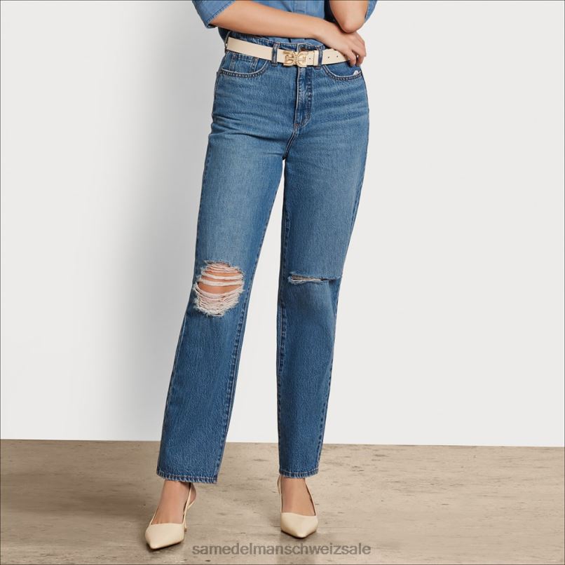 CH Sam Edelman Frauen Yaro-90er-Jahre-Hose mit hohem Bund Horizont X2J861201 Bekleidung