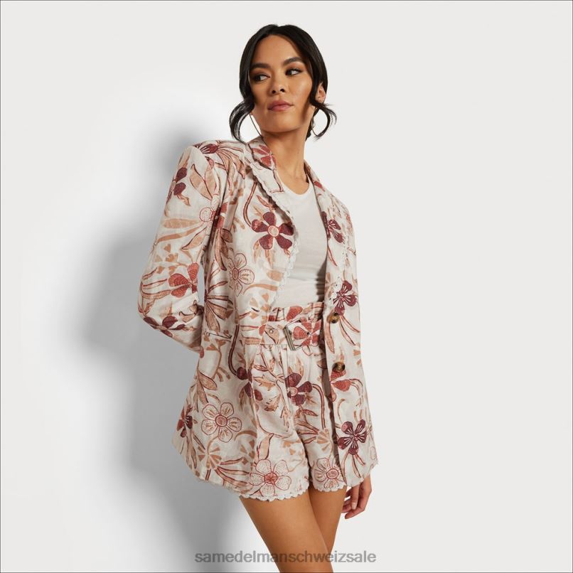 CH Sam Edelman Frauen Enola-Blazer Blumen- X2J861207 Bekleidung