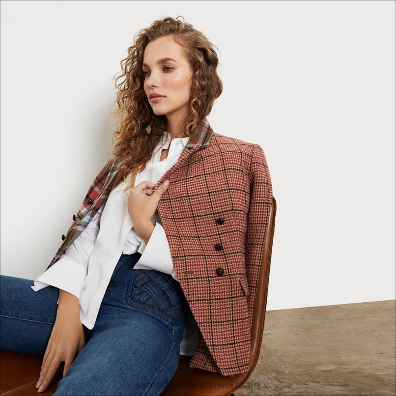 CH Sam Edelman Frauen Imogen-Blazer Alexa Indie Plaid X2J861296 Bekleidung