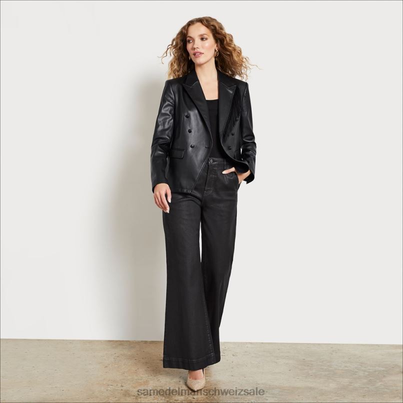 CH Sam Edelman Frauen Imogen-Blazer schwarzer Rand X2J861262 Bekleidung