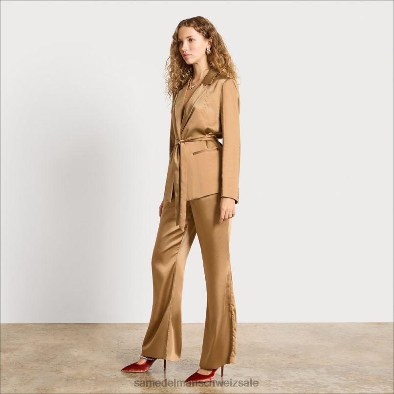 CH Sam Edelman Frauen Lyra-Blazer Champagnersatin X2J861294 Bekleidung