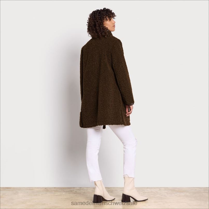 CH Sam Edelman Frauen Mantel aus Lammfellimitat toskanische Olive X2J861275 Bekleidung