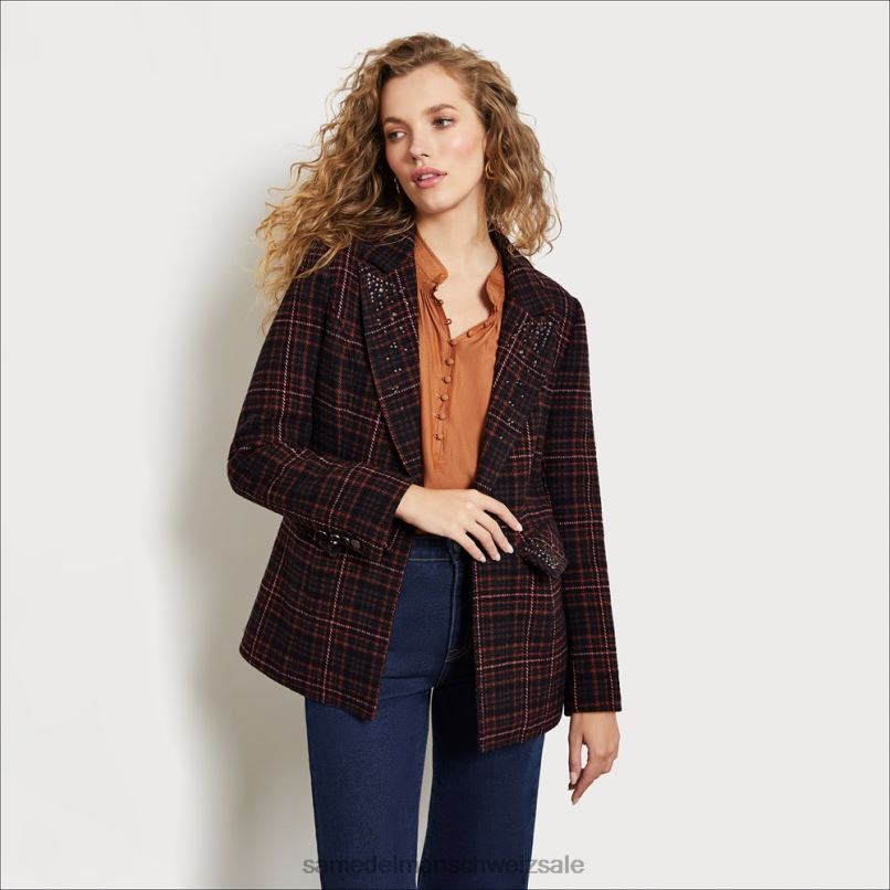 CH Sam Edelman Frauen Margot-Blazer Mabel Plaid X2J861277 Bekleidung