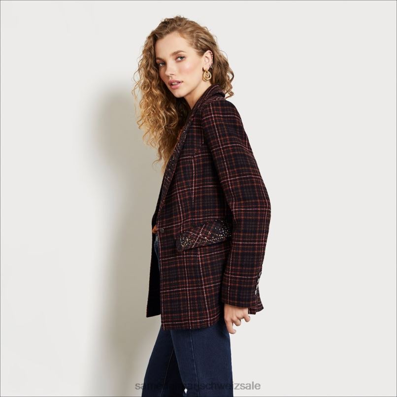 CH Sam Edelman Frauen Margot-Blazer Mabel Plaid X2J861277 Bekleidung