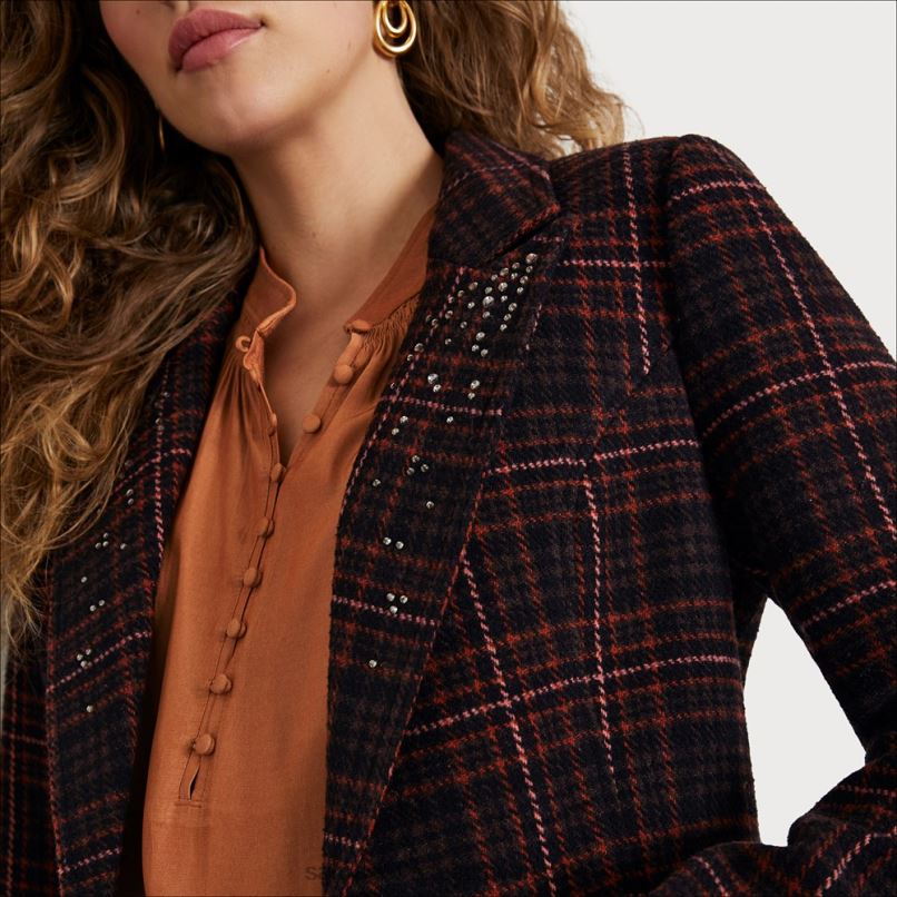 CH Sam Edelman Frauen Margot-Blazer Mabel Plaid X2J861277 Bekleidung