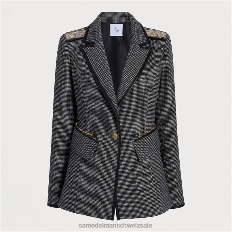 CH Sam Edelman Frauen Margot-Blazer Mayberry-Plaid X2J861243 Bekleidung