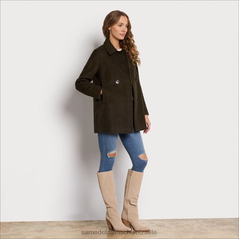CH Sam Edelman Frauen Peacoat-Jacke aus Wolle Militärgrün X2J861157 Bekleidung