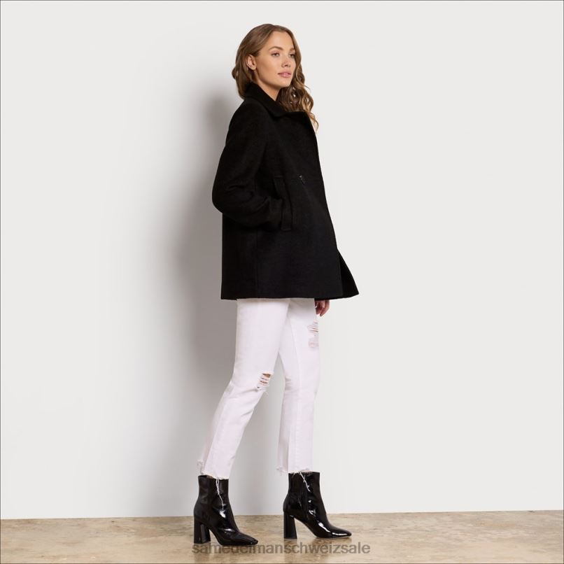 CH Sam Edelman Frauen Peacoat-Jacke aus Wolle Schwarz X2J861158 Bekleidung