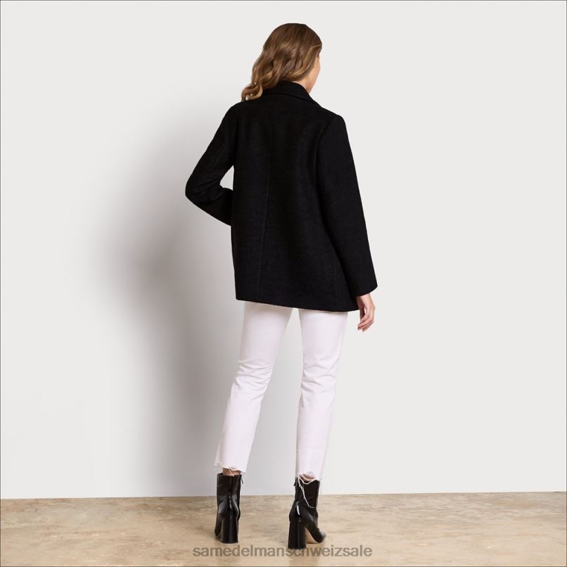 CH Sam Edelman Frauen Peacoat-Jacke aus Wolle Schwarz X2J861158 Bekleidung