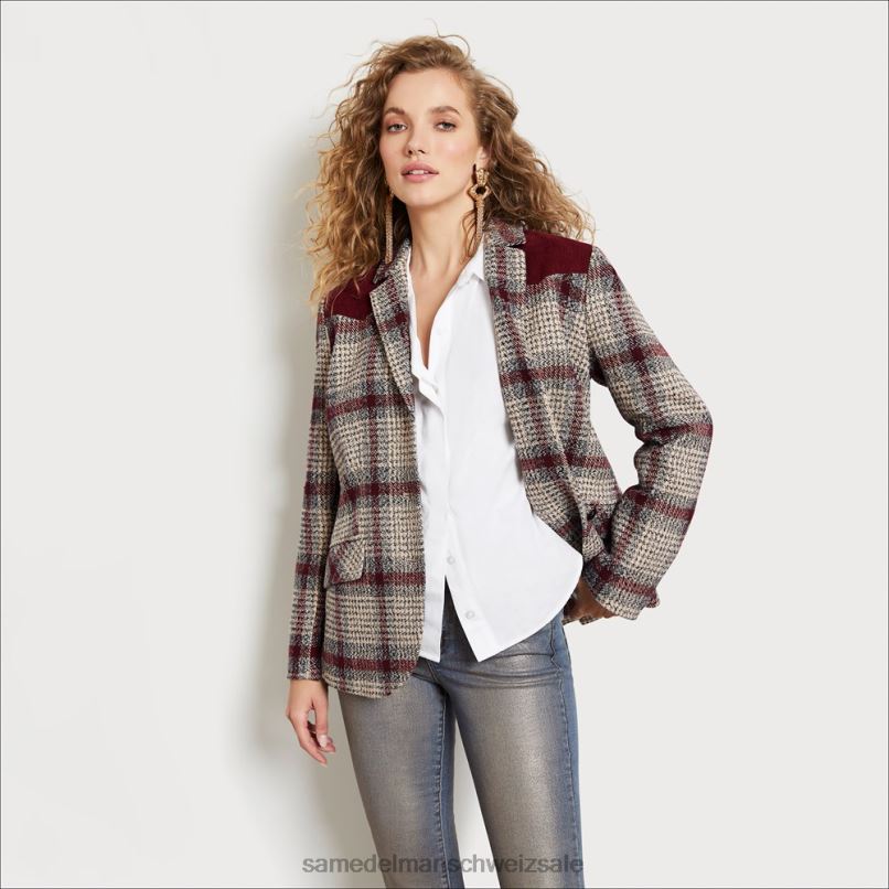 CH Sam Edelman Frauen Rivington-Blazer Waldfabel-Plaid X2J861292 Bekleidung