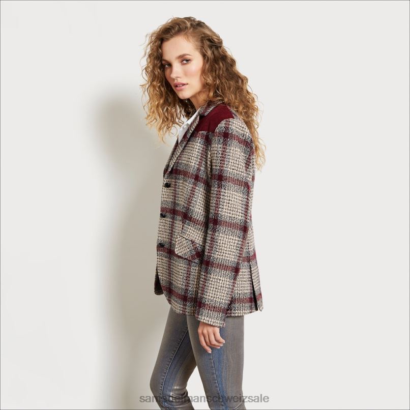 CH Sam Edelman Frauen Rivington-Blazer Waldfabel-Plaid X2J861292 Bekleidung