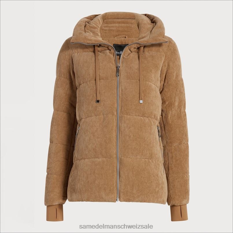 CH Sam Edelman Frauen Steppjacke mit Kissenkragen Kamel X2J861140 Bekleidung