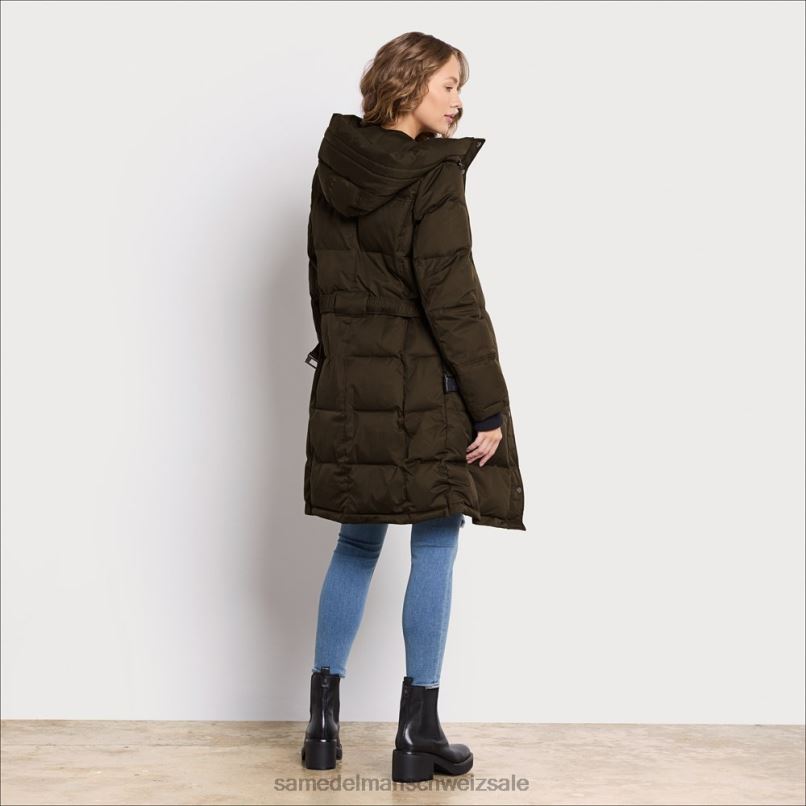 CH Sam Edelman Frauen Steppjacke mit Kissenkragen Loden X2J861127 Bekleidung