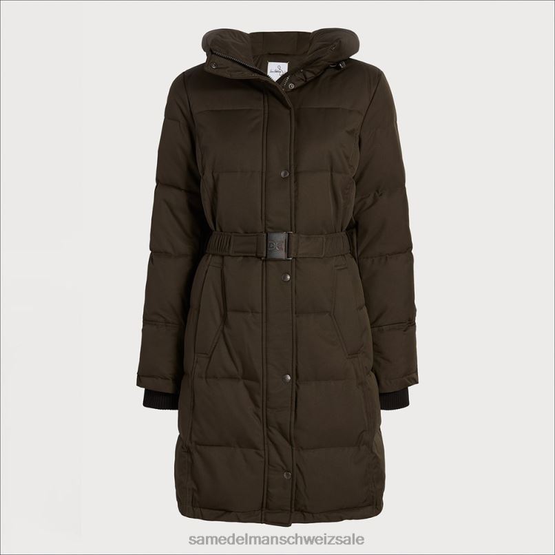 CH Sam Edelman Frauen Steppjacke mit Kissenkragen Loden X2J861127 Bekleidung