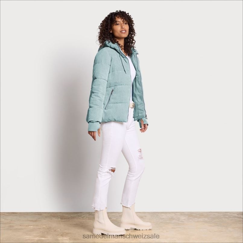 CH Sam Edelman Frauen Steppjacke mit Kissenkragen Mineral X2J861139 Bekleidung