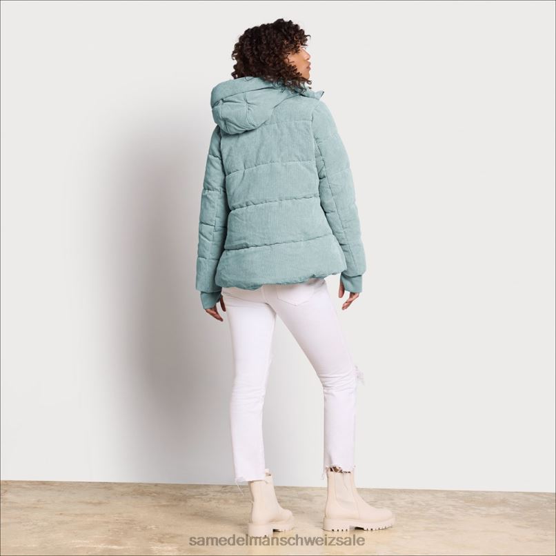 CH Sam Edelman Frauen Steppjacke mit Kissenkragen Mineral X2J861139 Bekleidung
