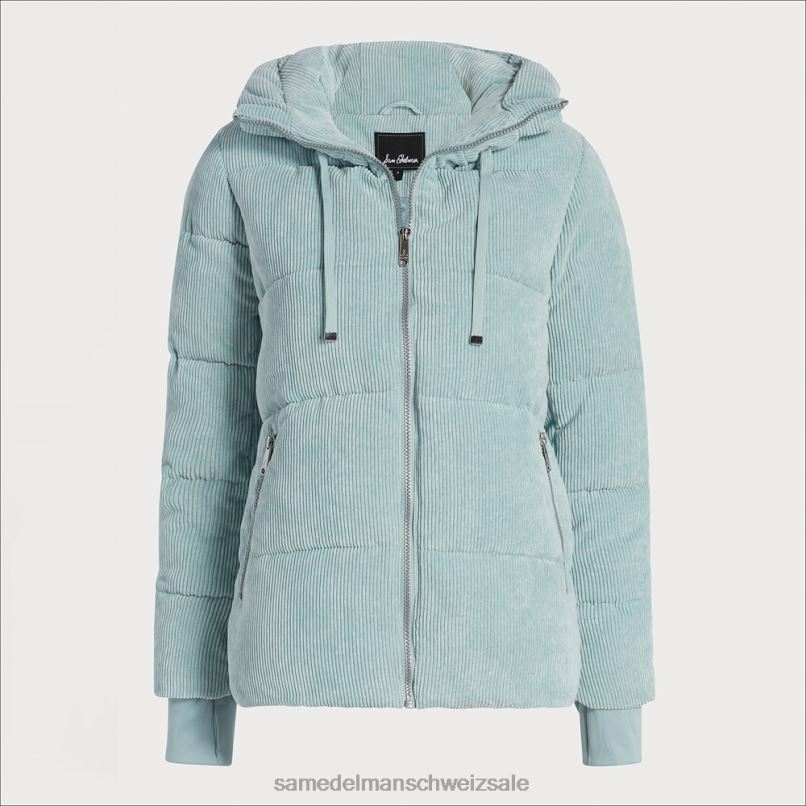 CH Sam Edelman Frauen Steppjacke mit Kissenkragen Mineral X2J861139 Bekleidung