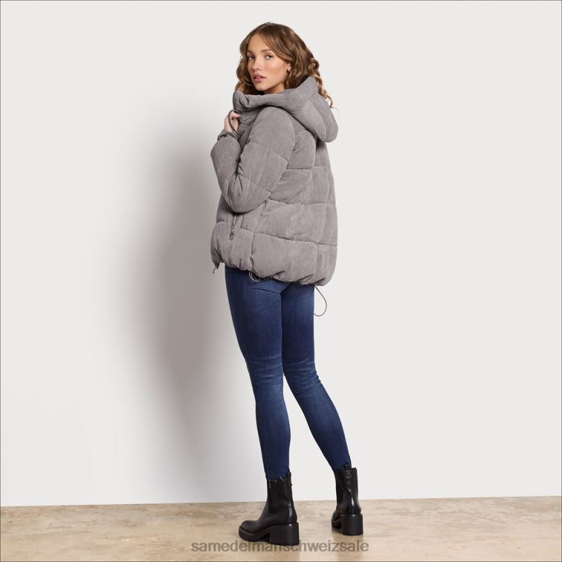 CH Sam Edelman Frauen Steppjacke mit Kissenkragen grau X2J861141 Bekleidung