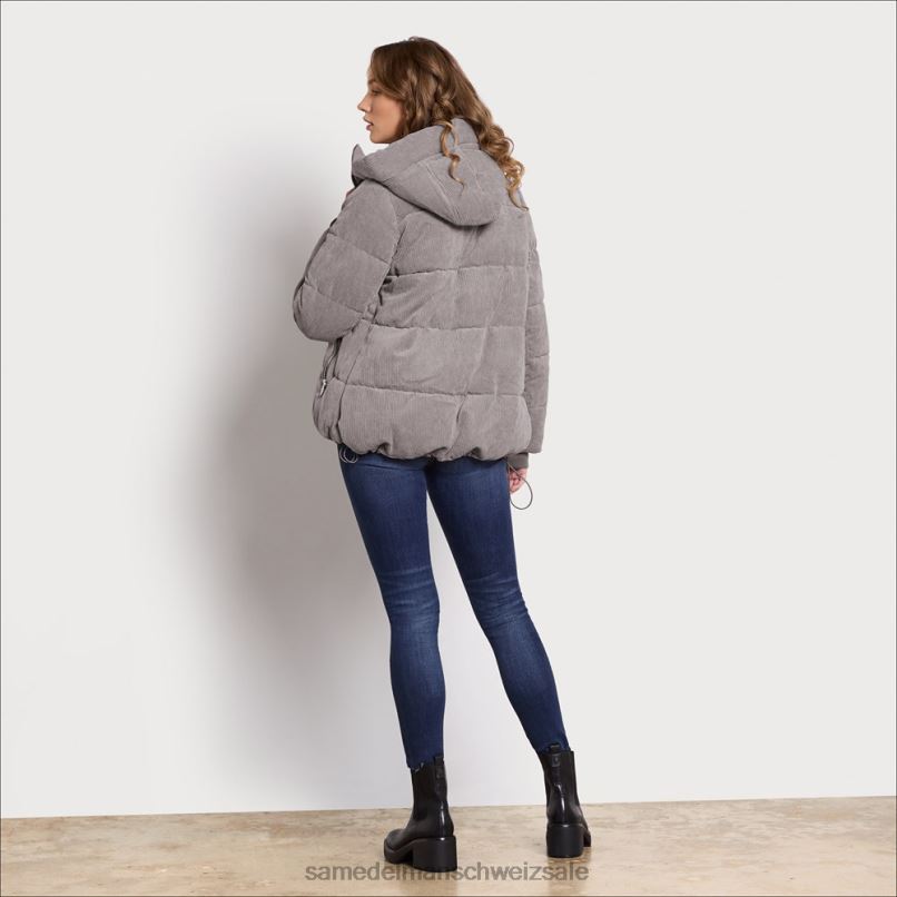 CH Sam Edelman Frauen Steppjacke mit Kissenkragen grau X2J861141 Bekleidung