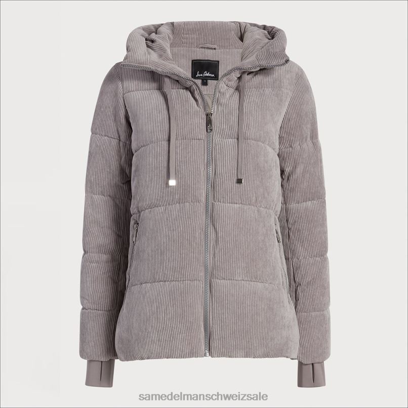 CH Sam Edelman Frauen Steppjacke mit Kissenkragen grau X2J861141 Bekleidung