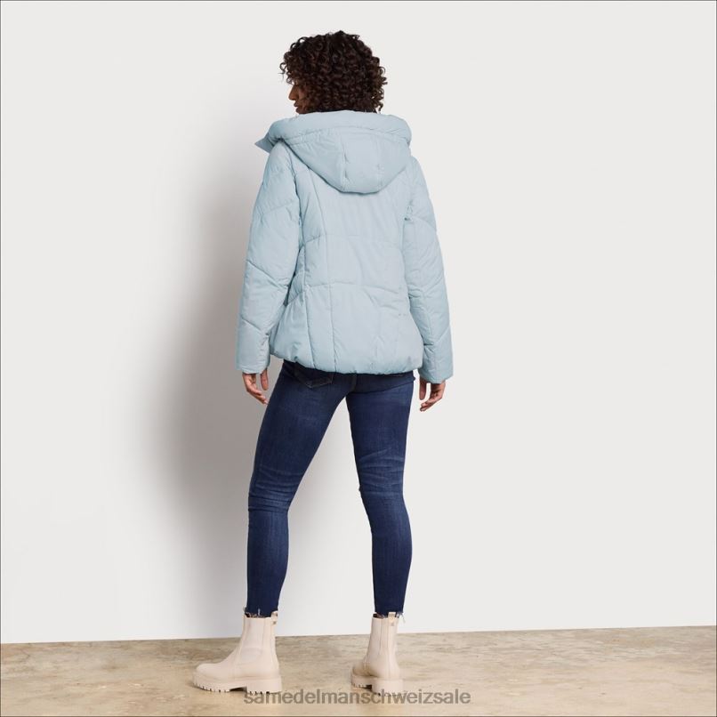 CH Sam Edelman Frauen Steppjacke mit Kissenkragen hellblau X2J861120 Bekleidung