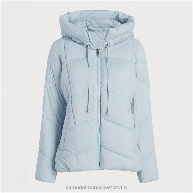 CH Sam Edelman Frauen Steppjacke mit Kissenkragen hellblau X2J861120 Bekleidung