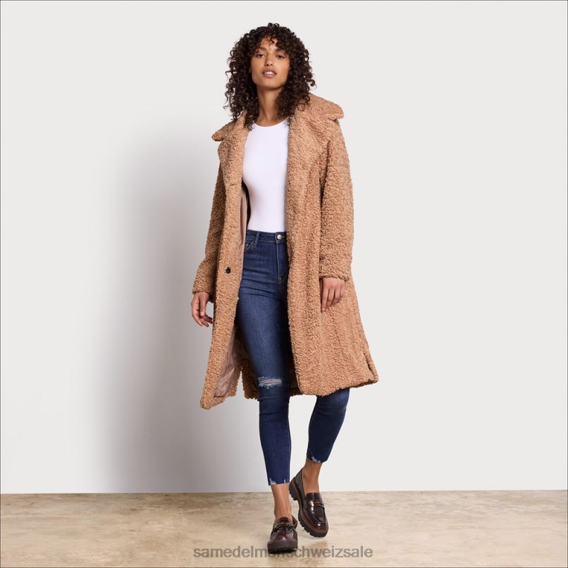 CH Sam Edelman Frauen Teddymantel Kamel X2J861254 Bekleidung