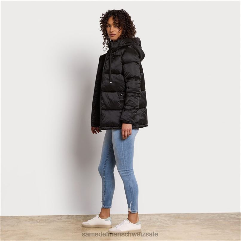 CH Sam Edelman Frauen kurze, weiche Daunenjacke Schwarz X2J861130 Bekleidung