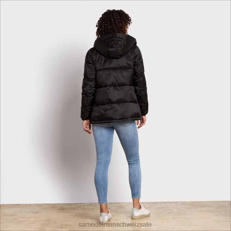 CH Sam Edelman Frauen kurze, weiche Daunenjacke Schwarz X2J861130 Bekleidung