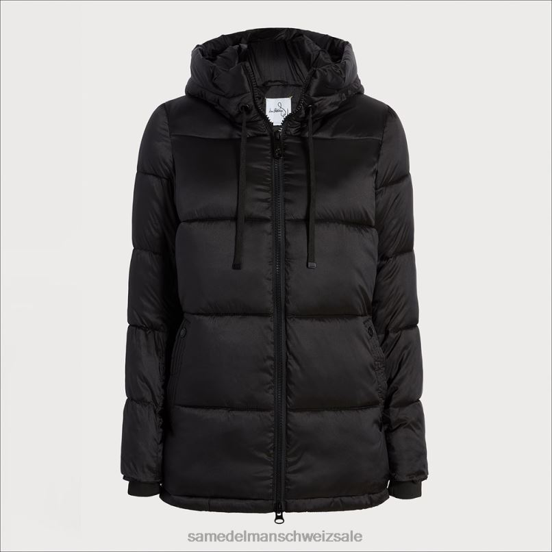CH Sam Edelman Frauen kurze, weiche Daunenjacke Schwarz X2J861130 Bekleidung