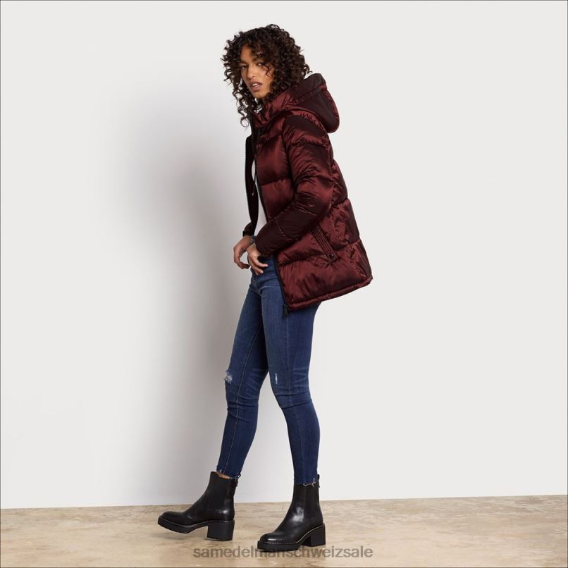 CH Sam Edelman Frauen kurze, weiche Daunenjacke Ziegel X2J861129 Bekleidung