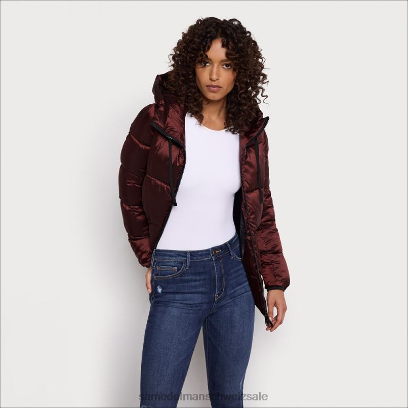 CH Sam Edelman Frauen kurze, weiche Daunenjacke Ziegel X2J861129 Bekleidung