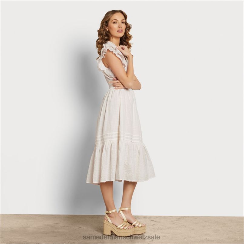 CH Sam Edelman Frauen Kenna Midikleid Gardenie X2J861101 Bekleidung