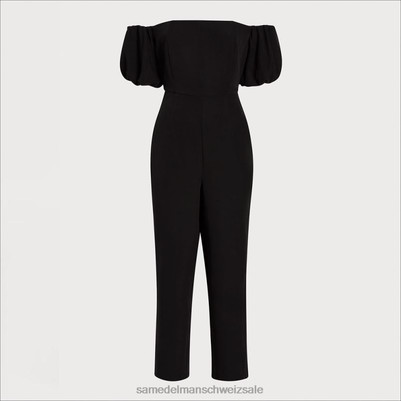 CH Sam Edelman Frauen Schulterfreier Overall Schwarz X2J861074 Bekleidung
