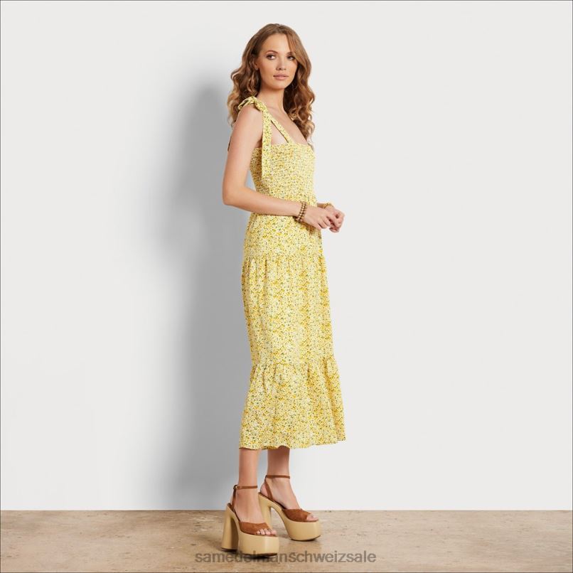 CH Sam Edelman Frauen florales Maxikleid gelbes Multi X2J861116 Bekleidung