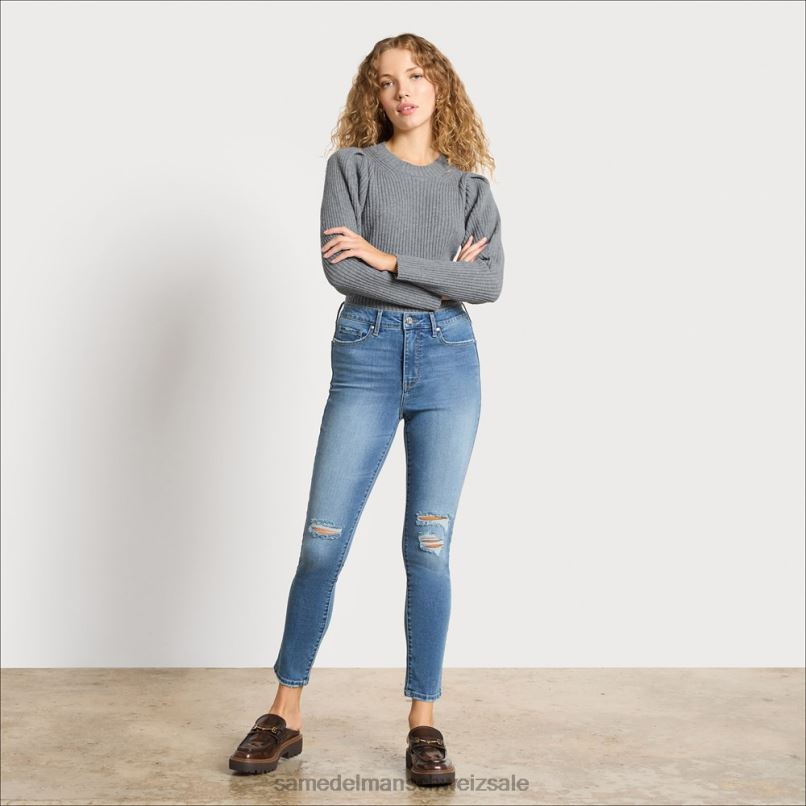 CH Sam Edelman Frauen Cohen Puffpullover hellgrau X2J861281 Bekleidung