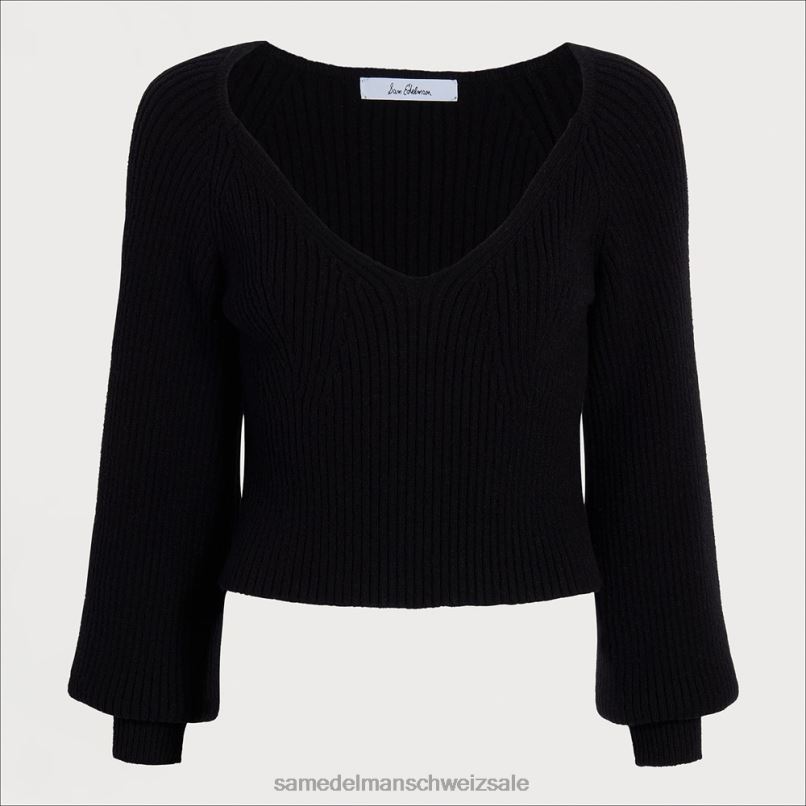 CH Sam Edelman Frauen Karisa-Pullover Schwarz X2J861288 Bekleidung