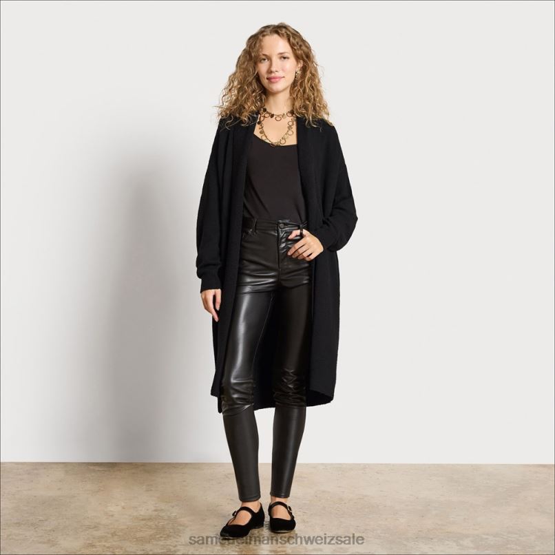 CH Sam Edelman Frauen Norfolk große Strickjacke Schwarz X2J861240 Bekleidung
