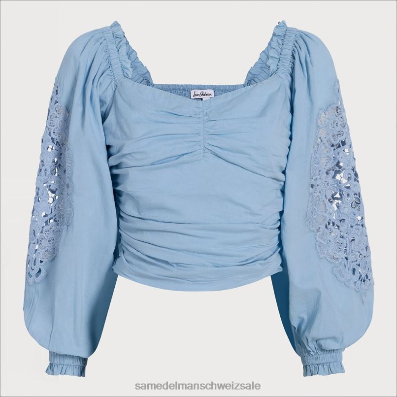 CH Sam Edelman Frauen Stevie Ruch Langarmshirt Chambray X2J861177 Bekleidung