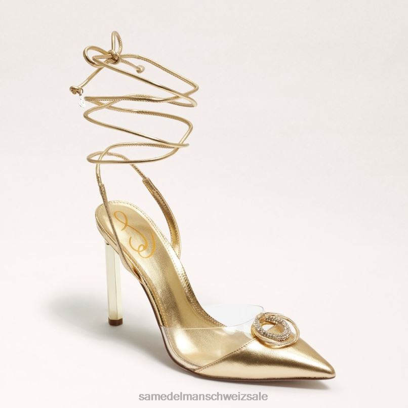 CH Sam Edelman Frauen Adrian Riemchen-Stiletto Bernstein Gold X2J86268 Schuhwerk